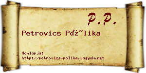 Petrovics Pólika névjegykártya